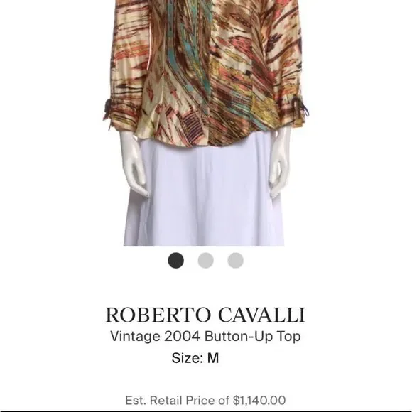 NWT Roberto Cavalli 100% silk blouse, S - Picture 4 of 14
